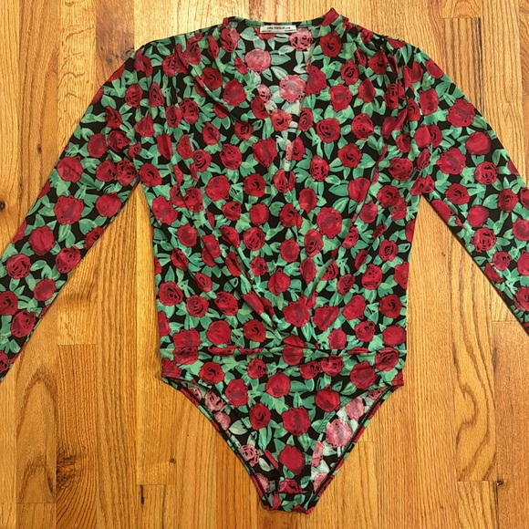 Zara Rose Print Long Sleeve Bodysuit - Picture 6 of 7